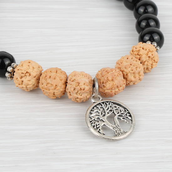 Bracelet arbre de vie et graines de rudraksha