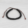 Bracelet mâlâ tibétain en perles noires - 6 mm