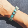 Bracelet tibétain incrusté de turquoises