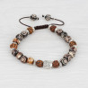 Bracelet Bouddha en perles d'os et graines de rudraksha
