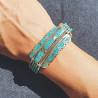 Bracelet manchette en pierres turquoises