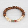 Bracelet bicolore en os et perle tibétaine