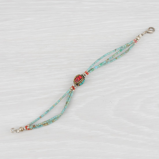 Bracelet Sanu Maya en turquoise et corail