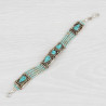Bracelet tibétain incrusté de 3 pierres turquoises