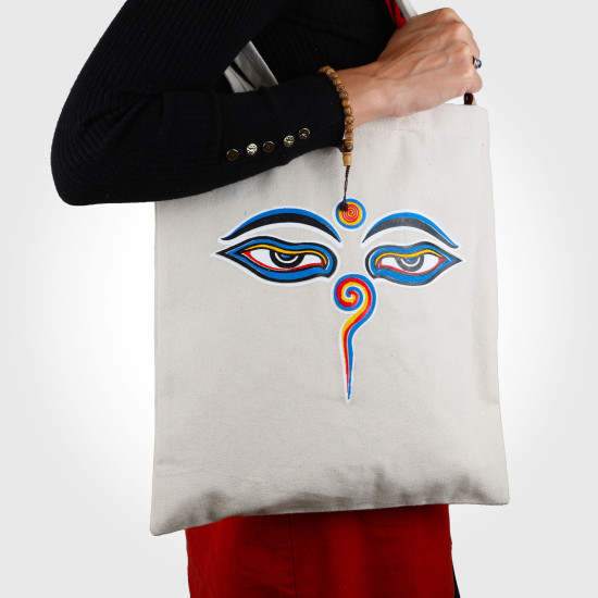 Tote bag en coton - Yeux de bouddha