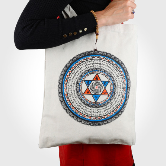 Tote bag en coton - Mandala coloré