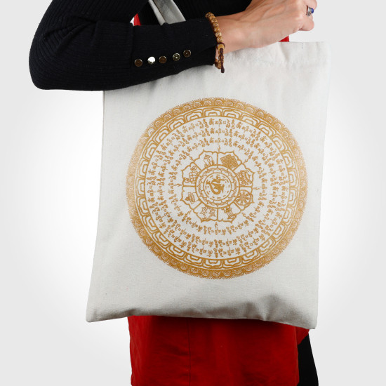 Tote bag en coton - Mandala doré