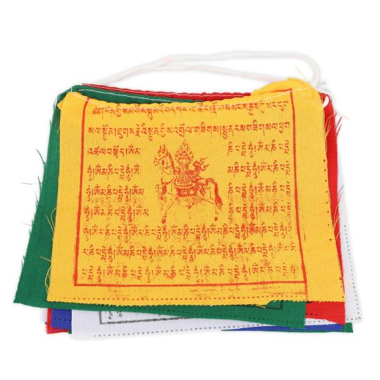 Petits drapeaux tibétains - 12x12 cm - 1,20 m