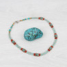 Collier tibétain "Lobsang" en turquoise et corail