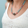 Collier tibétain "Dawa" en turquoise et corail