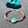 Bracelet tibétain Roue Céleste en turquoise et corail