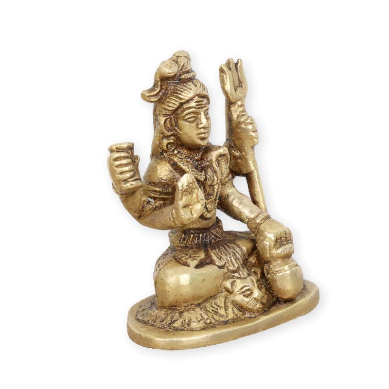 Statuette de Shiva à 4 bras en laiton - 7,5 cm