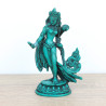 Statue tara debout en résine verte - 12,5 cm