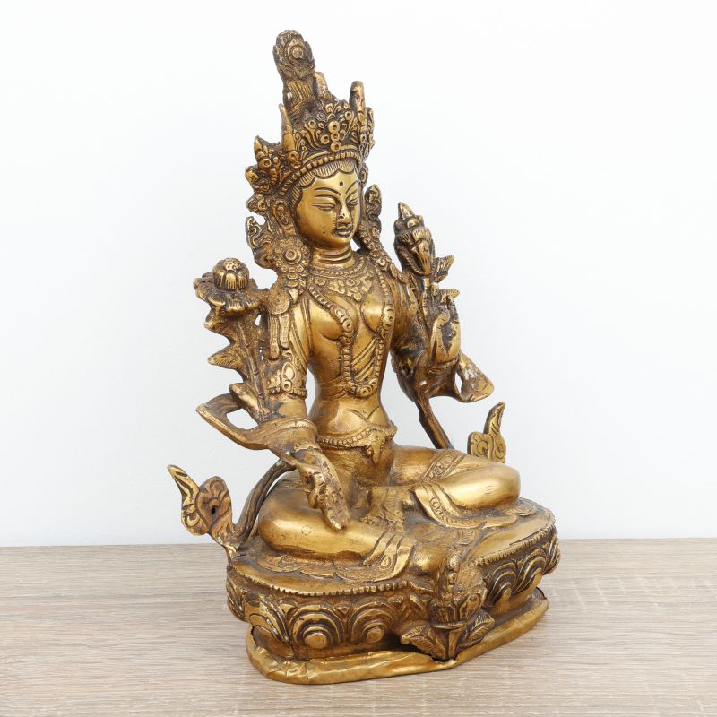 Tara verte statue en laiton - 21 cm - 1,866 kg