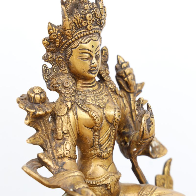 Tara verte statue en laiton - 21 cm - 1,866 kg