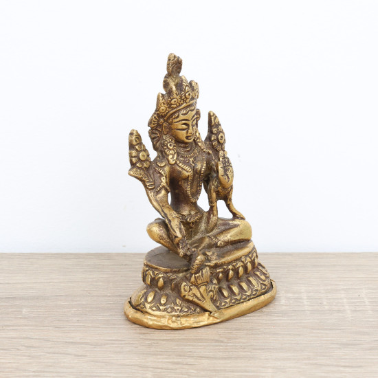 Statuette de la divinité bouddhiste Tara verte - 10 cm