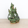 Petite statue de Tara verte en laiton noir - 11 cm