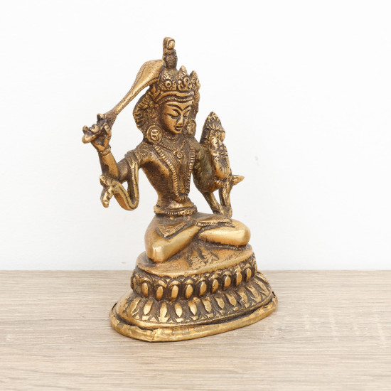 Petite statue de Manjushri en laiton - 10 cm - 278 gr