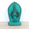 Statuette d’Avalokiteshvara en résine verte - 12,5 cm