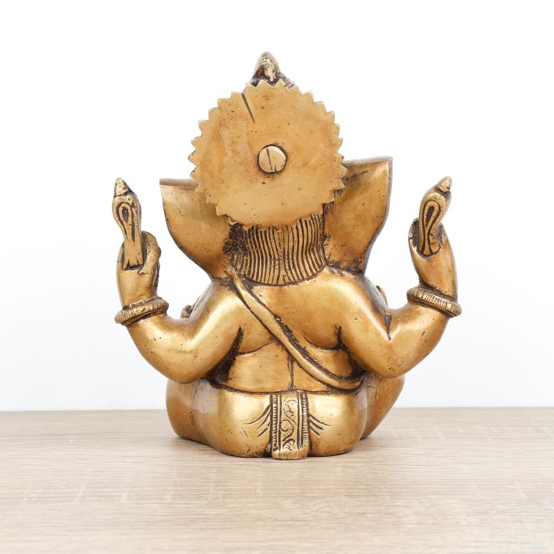 Ganesh sculpture du dieu indien en laiton - 15 cm