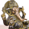 Ganesh noir - grande statue en laiton - 17 cm