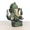Statuette de Ganesh en laiton noir et or - 11,5 cm