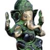 Statuette de Ganesh en laiton noir et or - 11,5 cm