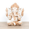 Statue Ganesh extérieur en résine blanche - 23 cm