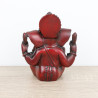 Sculpture de Ganesh en résine rouge - 12 cm