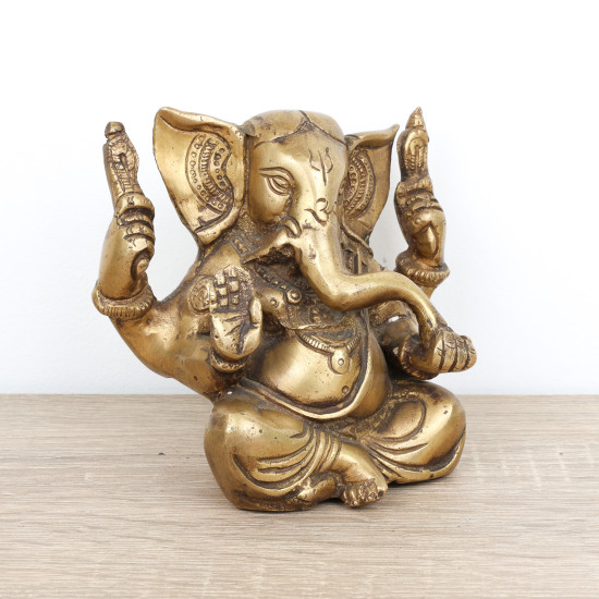 Petite statue de Ganesh en laiton - 10 cm