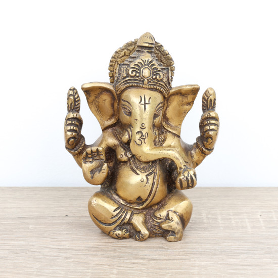 Statuette de Ganesh en laiton - 12 cm