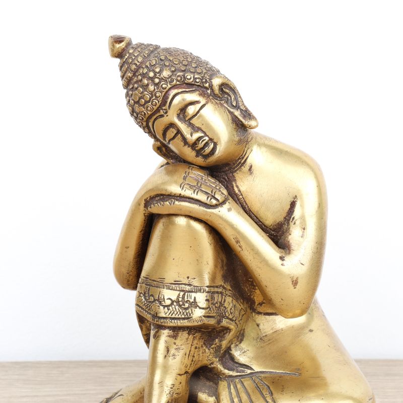 Statue Bouddha Extérieur ou Intérieur Assis résine 27cm vintage