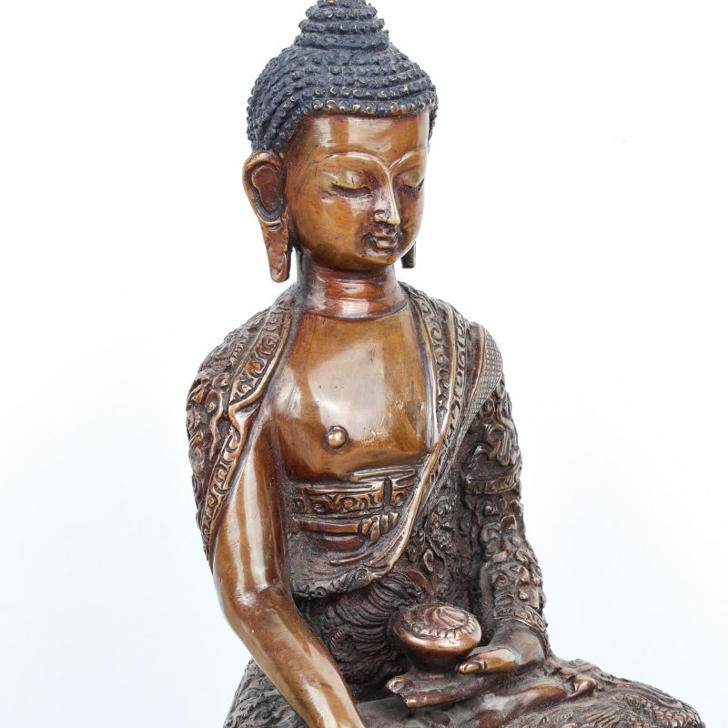 Statue de Bouddha en cuivre - 21 cm