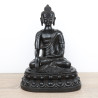 Statue bouddha extérieur noir en résine pour jardin - 32 cm