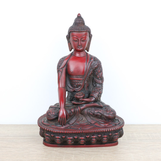 Sculpture du Bouddha assis en résine - 21 cm