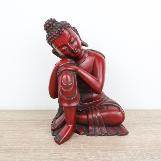 Statue Bouddha rouge pour déco extérieure ou intérieure
