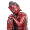 Statue Bouddha rouge en résine