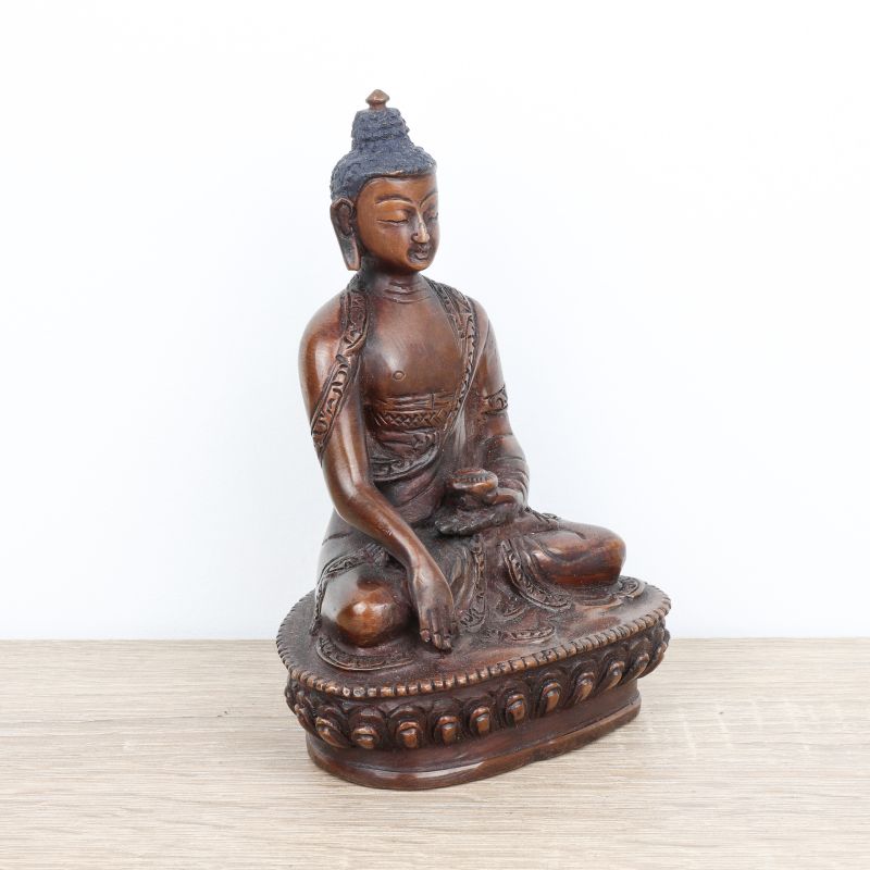 Statue du Bouddha Shakyamuni en cuivre pour déco intérieur - 15 cm