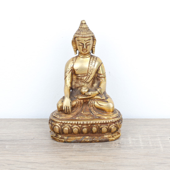 Grande statuette en laiton du Bouddha Akshobhya - 10 cm