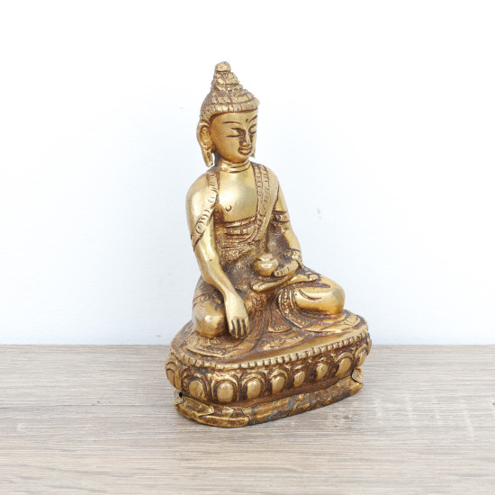 Grande statuette en laiton du Bouddha Akshobhya - 10 cm