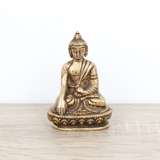Statuette du Bouddha Akshobhya en laiton - 7,5 cm