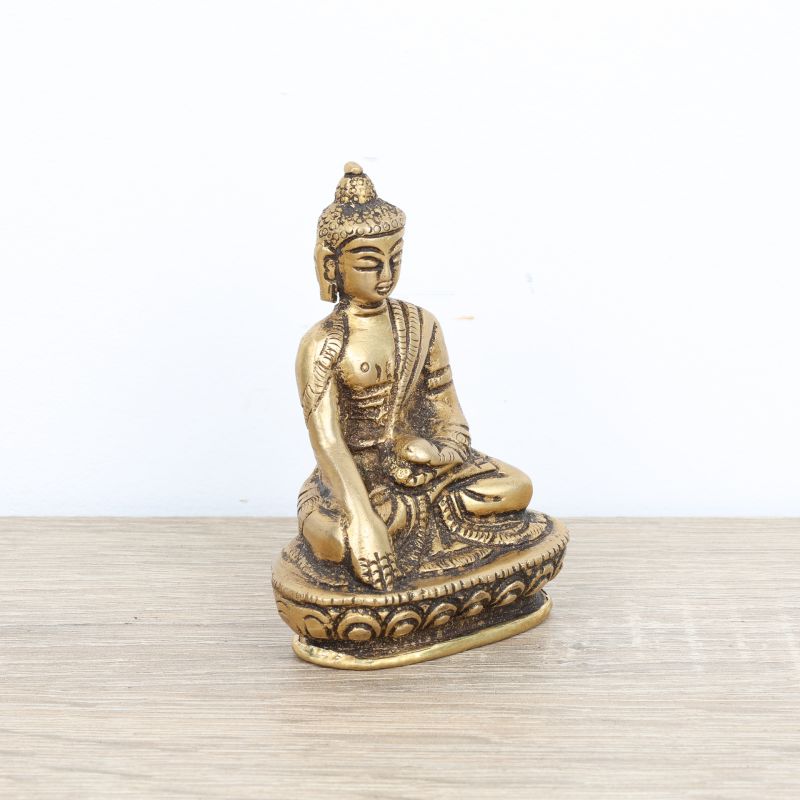 Statuette du Bouddha Akshobhya en laiton - 7,5 cm