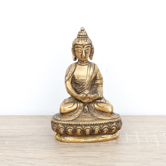 Bouddha Amitabha statuette en laiton - 9,5 cm