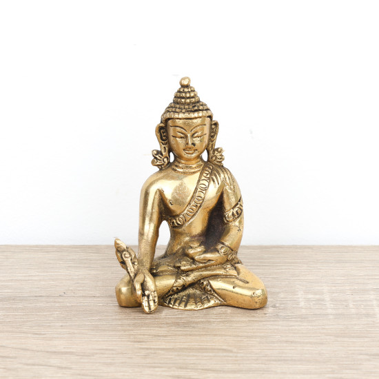 Statuette du Bouddha médecine en laiton - 8 cm