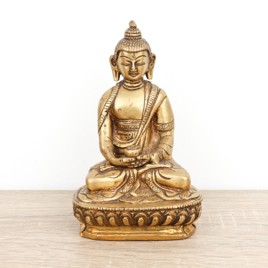 Statue Bouddha assis en laiton - mudra Dhyana
