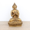 Statue de Bouddha assis en laiton - mudra Dharmachakra - 14 cm