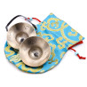 Cymbales tibétaines en laiton motif Om Mani Padme Hum - 60 mm - 181 gr
