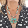 Kunsang - Collier tibétain en turquoise et corail - Colliers tibétains Kunsang - Collier tibétain en turquoise et corail - Colliers tibétains