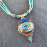 Parure ethnique "Pumo" en turquoise et corail - Colliers tibétains Parure ethnique "Pumo" en turquoise et corail - Colliers tibétains