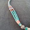 Parure ethnique "Pumo" en turquoise et corail - Colliers tibétains Parure ethnique "Pumo" en turquoise et corail - Colliers tibétains